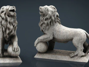 leon con pelota Modelo 3D