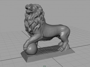 lion with ball 3D Model