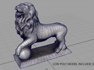 lion with ball 3D Model