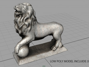 lion with ball 3D Model