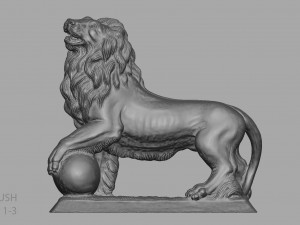 lion with ball 3D Model