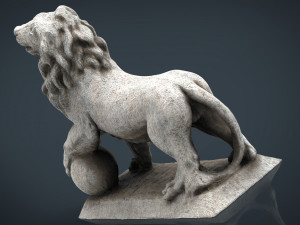 lion with ball 3D Model