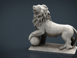 lion with ball 3D Model