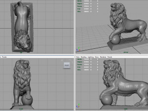 lion with ball 3D Model
