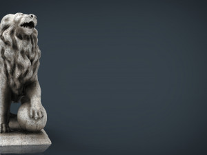 lion with ball 3D Model