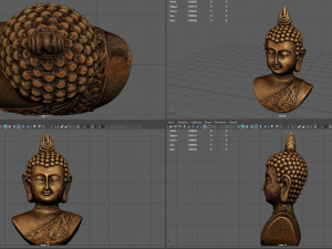 cooper buddha head Modello 3D