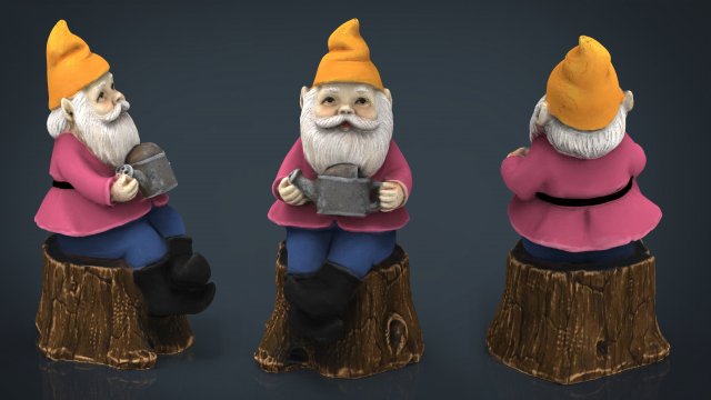 garden gnome 6 3D Model .c4d .max .obj .3ds .fbx .stl .blend 