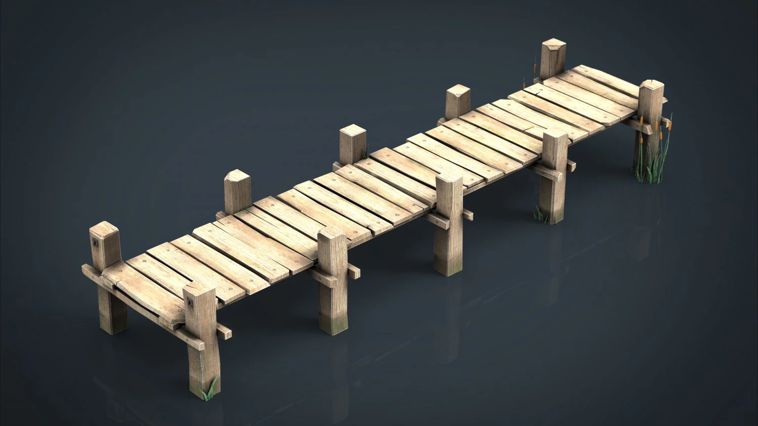 wooden pier 3D Model .c4d .max .obj .3ds .fbx .stl .blend
