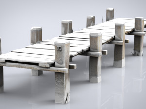 wooden pier winter Modelo 3D
