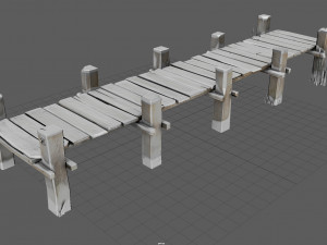 wooden pier winter Modelo 3D