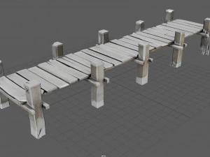 wooden pier winter 3D Model