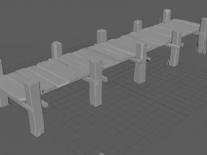 wooden pier winter 3D Model
