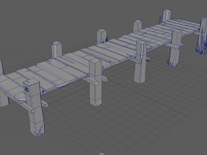 wooden pier winter Modelo 3D