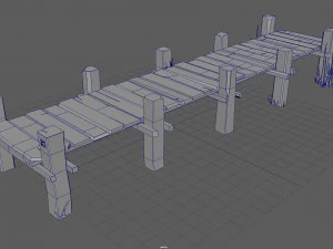 wooden pier winter 3D Model