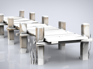 wooden pier winter Modelo 3D