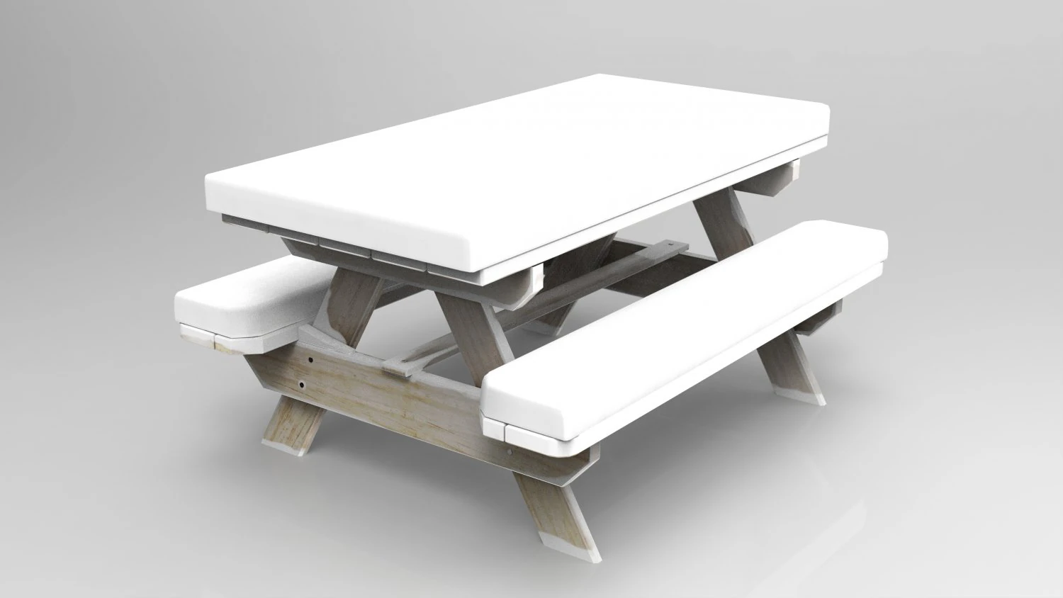 camping wood table winter 3D Model .c4d .max .obj .3ds .fbx .stl .blend
