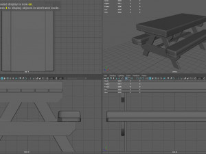 camping wood table winter Modello 3D