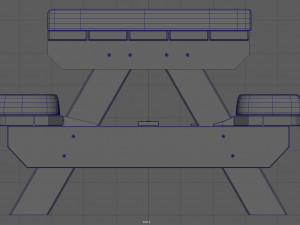 camping wood table winter Modello 3D
