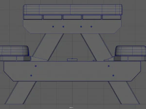 camping wood table winter 3D Model