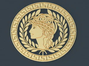 装饰希腊圆形 3 3D 打印模型