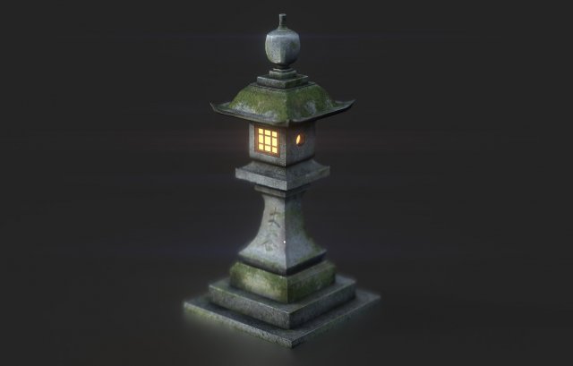 stone japanesse latern tachi-gata 3D 模型 .c4d .max .obj .3ds .fbx .stl .blend 
