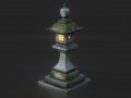 Stone Japanesse latern Tachi-gata 3D Model