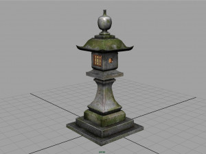 stone japanesse latern tachi-gata 3D 模型