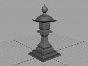 stone japanesse latern tachi-gata 3D 模型