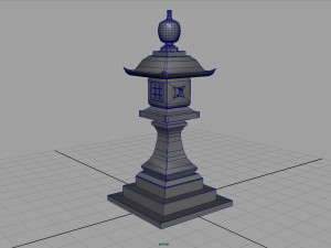 stone japanesse latern tachi-gata 3D 模型