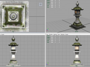 stone japanesse latern tachi-gata 3D 模型
