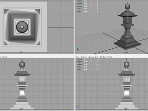 stone japanesse latern tachi-gata 3D 模型