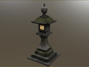 stone japanesse latern tachi-gata 3D 模型