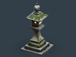 stone japanesse latern tachi-gata 3D 模型