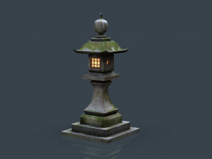 stone japanesse latern tachi-gata 3D 模型