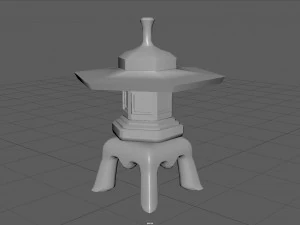 japanese maru yakimi lantern 3D Model