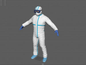hazmat suit white 3D Model