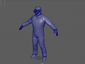 hazmat suit white 3D Model