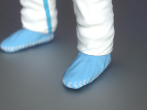 hazmat suit white 3D Model