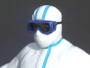 hazmat suit white 3D Model