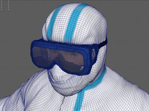 hazmat suit white 3D Model