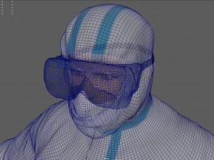 hazmat suit white 3D Model