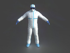 hazmat suit white 3D Model