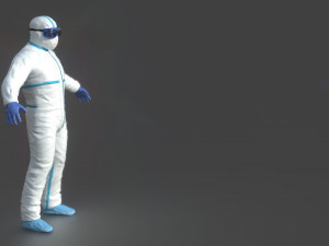 hazmat suit white 3D Model