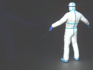 hazmat suit white 3D Model