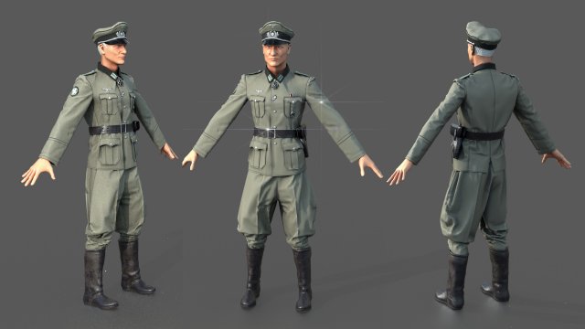 wehrmacht officer 3D 모델 .c4d .max .obj .3ds .fbx .stl .blend 