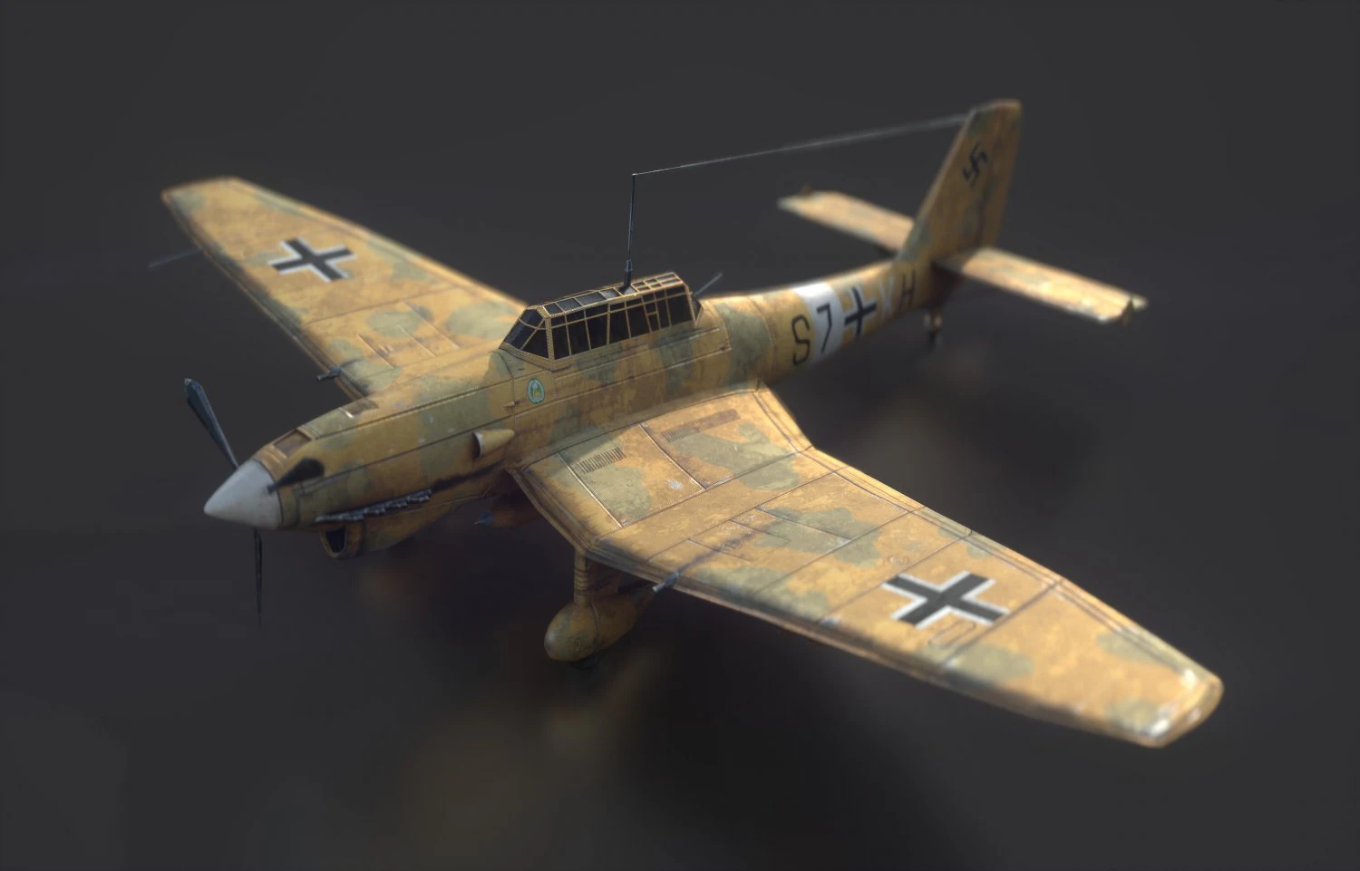 afrika korps ju 87 stuka 3D Model .c4d .max .obj .3ds .fbx .stl .blend