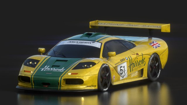 mclaren f1 gtr harrods Model 3D .c4d .max .obj .3ds .fbx .stl .blend 