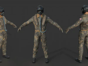 pilot - t and sitting pose 3D Model