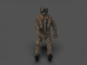 pilot - t and sitting pose Modelo 3D