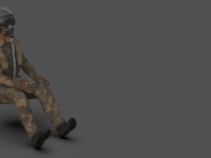 pilot - t and sitting pose Modelo 3D